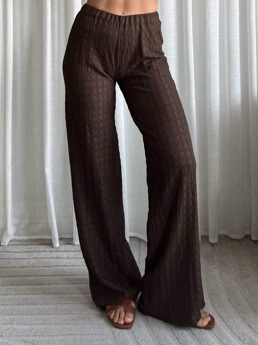 Smocked stretchy trousers