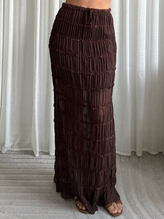Smocked maxi skirt