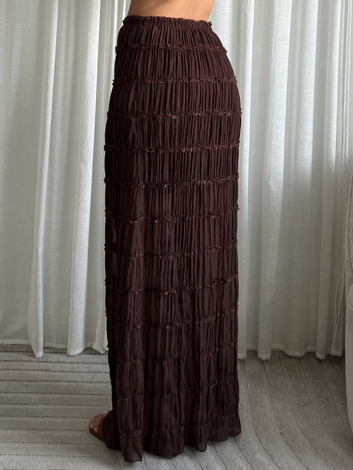 Smocked maxi skirt