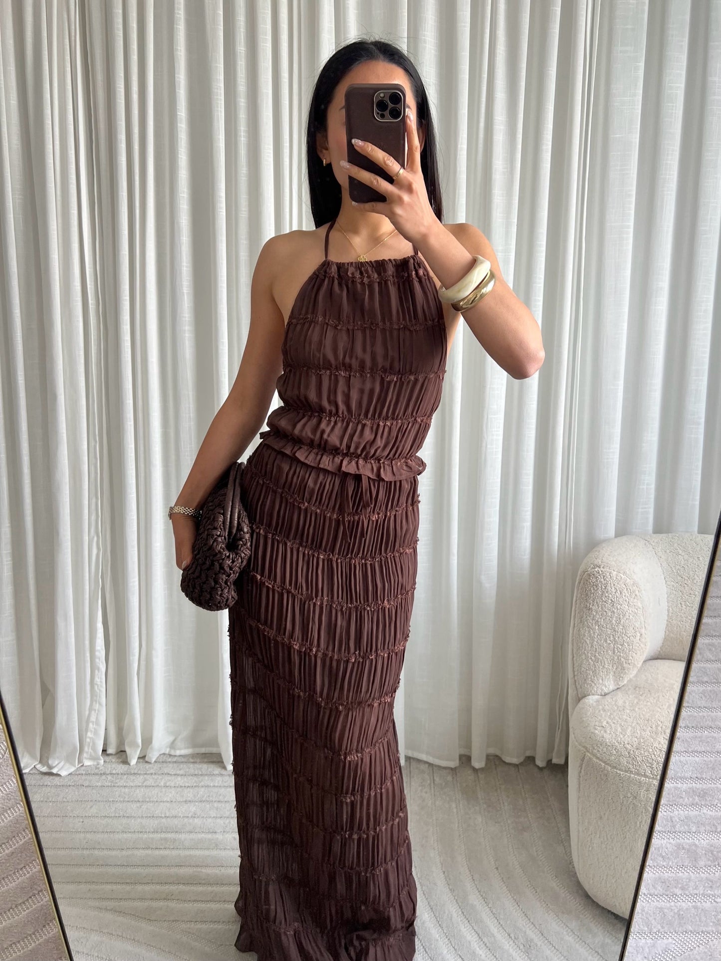 Smocked open back top